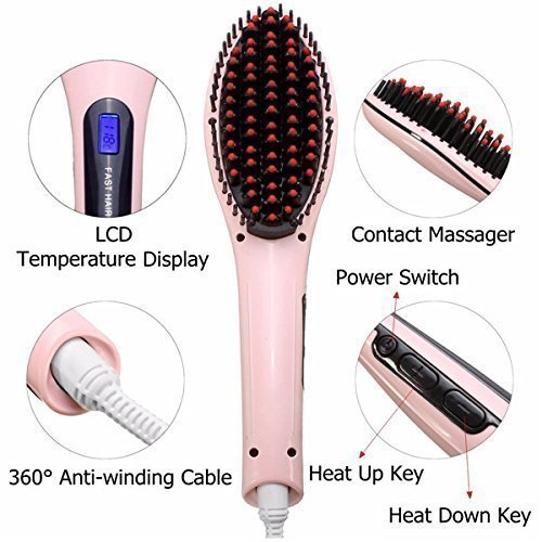 Fast Hair Straightener HQT-906 – Brush & Straighten in One Step!