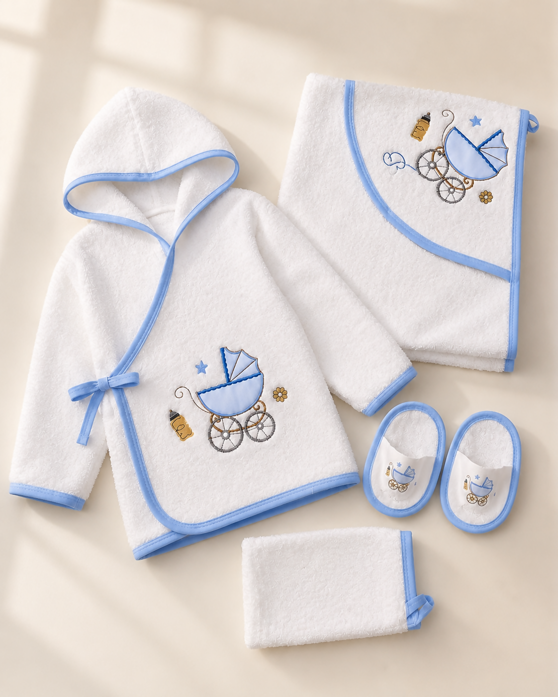 Turkish Cotton Baby Bathrobe Set