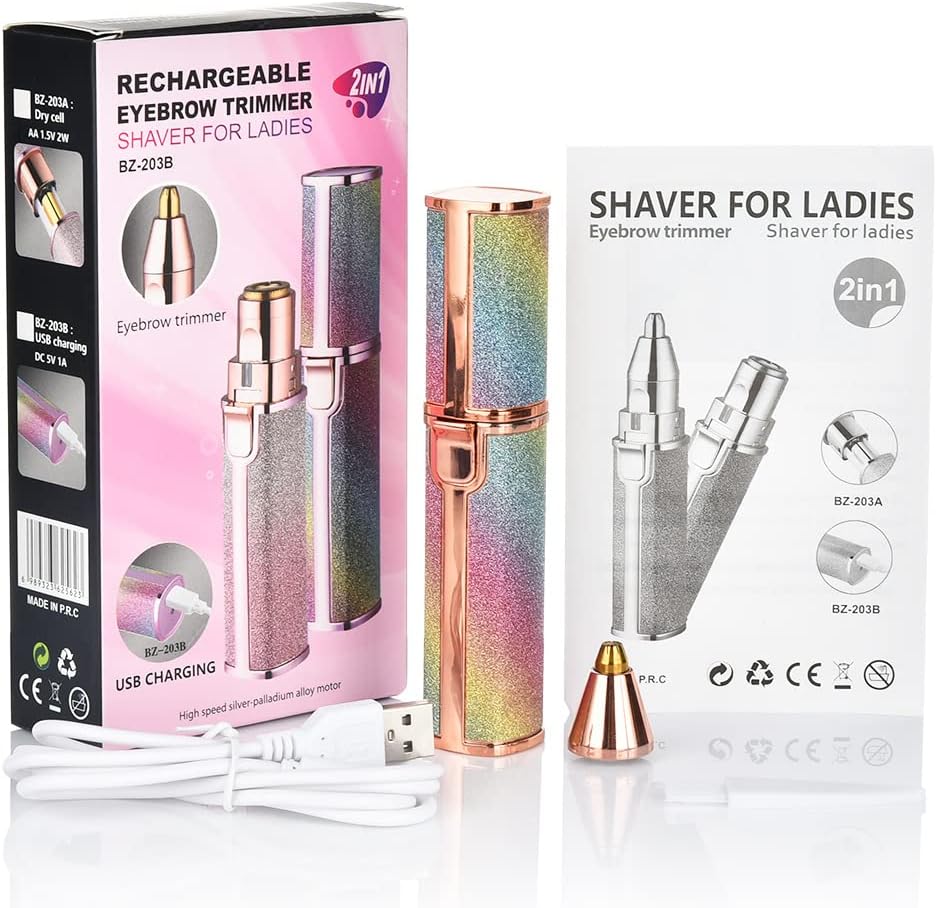 Facial Hair Removal for Women & Men – 2-in-1 Electric Eyebrow Shaver & Trimmer