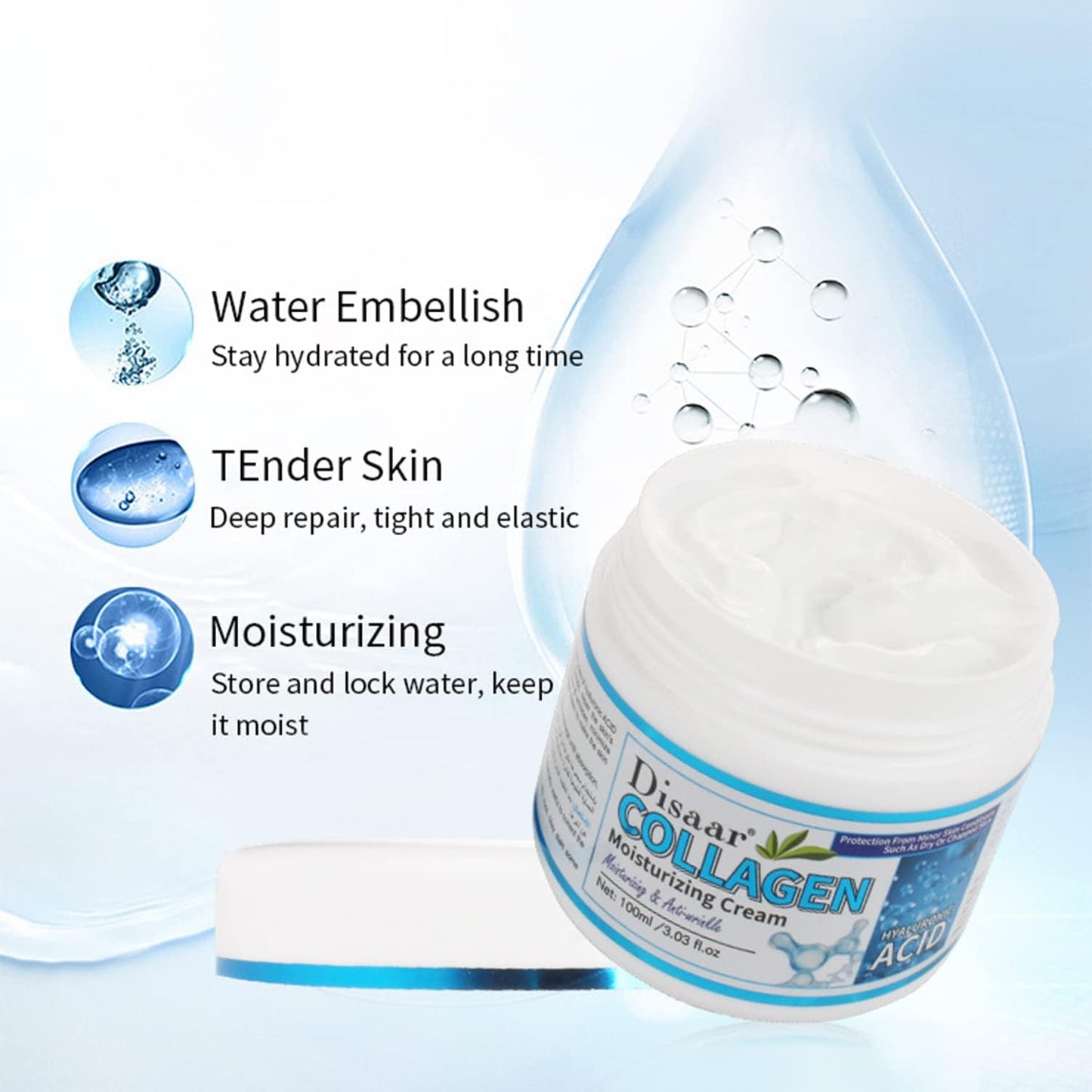 DISAAR Beauty Hyaluronic Acid Moisturizing Cream – Deep Hydration & Plump Skin