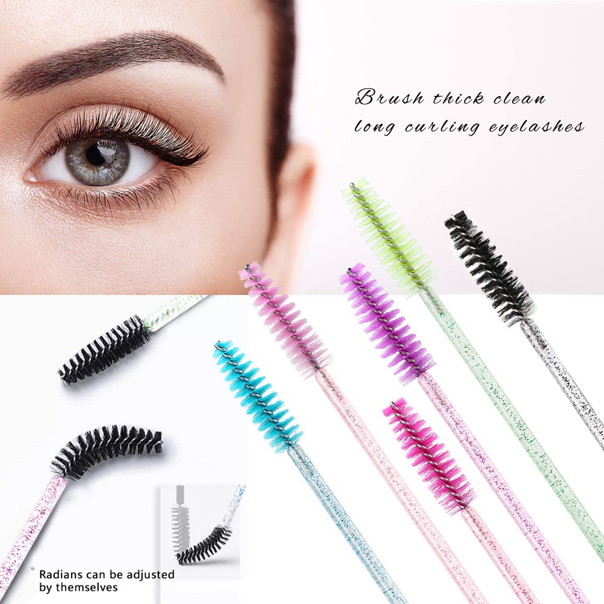 Eyelash Brushes – Pack of 50 Pieces – Clean, Fluff & Maintain