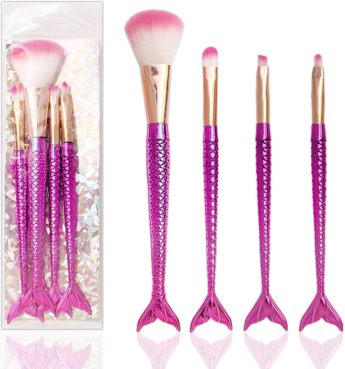 Mermaid Makeup Brush 4 Pieces Set