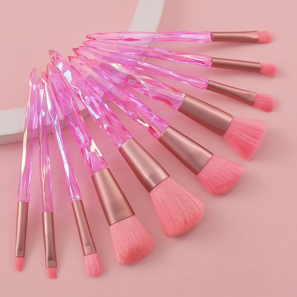 Crystal Pink Makeup Brush Set