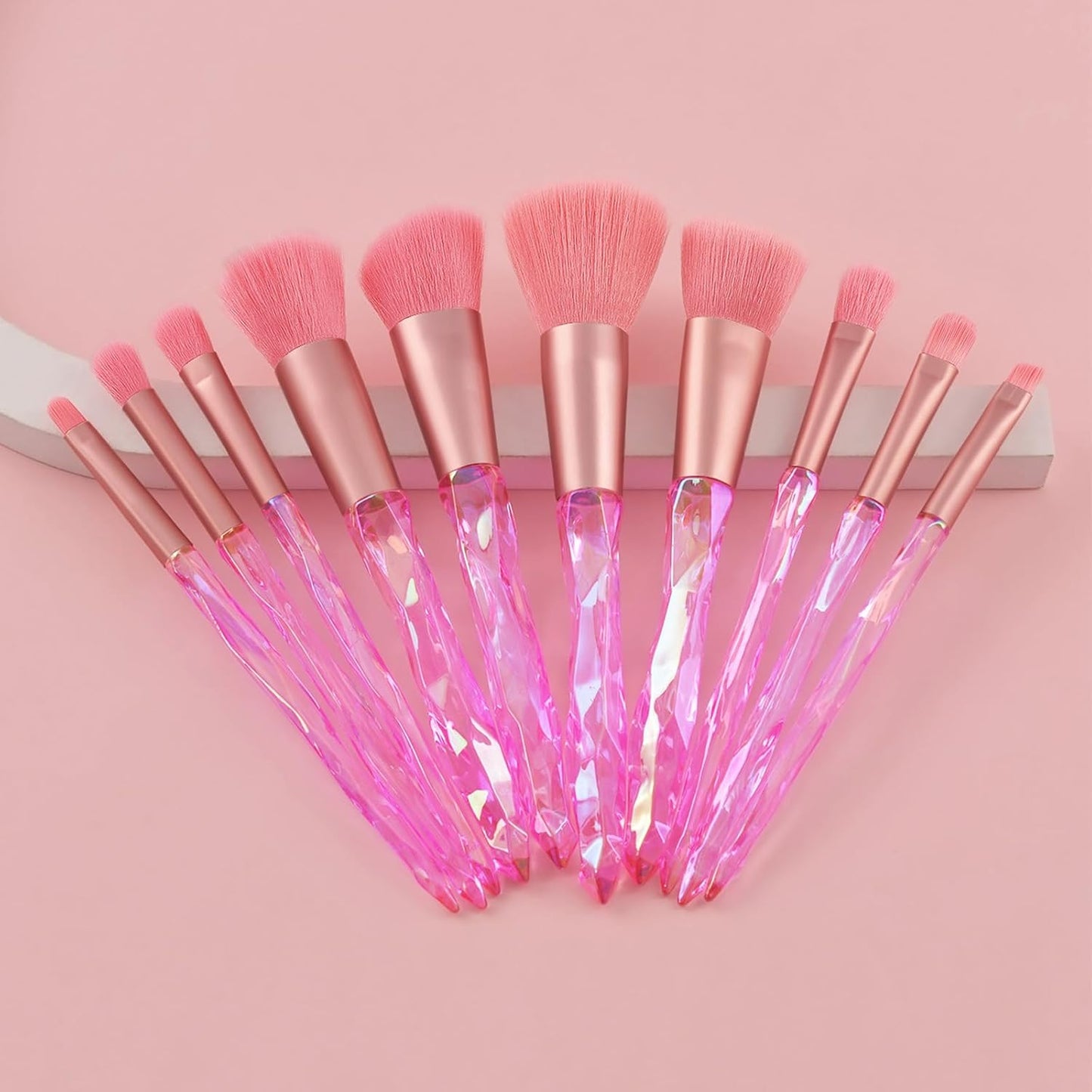 Crystal Pink Makeup Brush Set