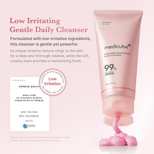 Medicube PDRN Pink Niacinamide Whip Cleanser – Brighten, Cleanse & Revitalize