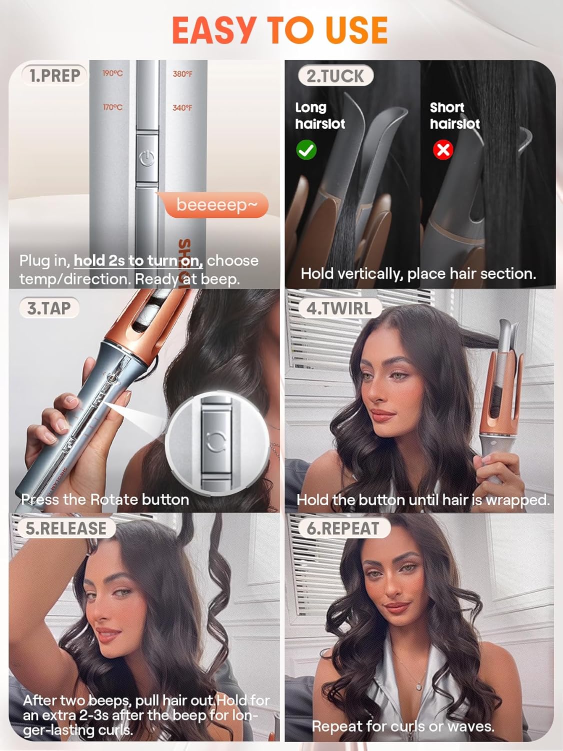 SHEGLAM Hair Auto Curler – 1.25” / 32mm