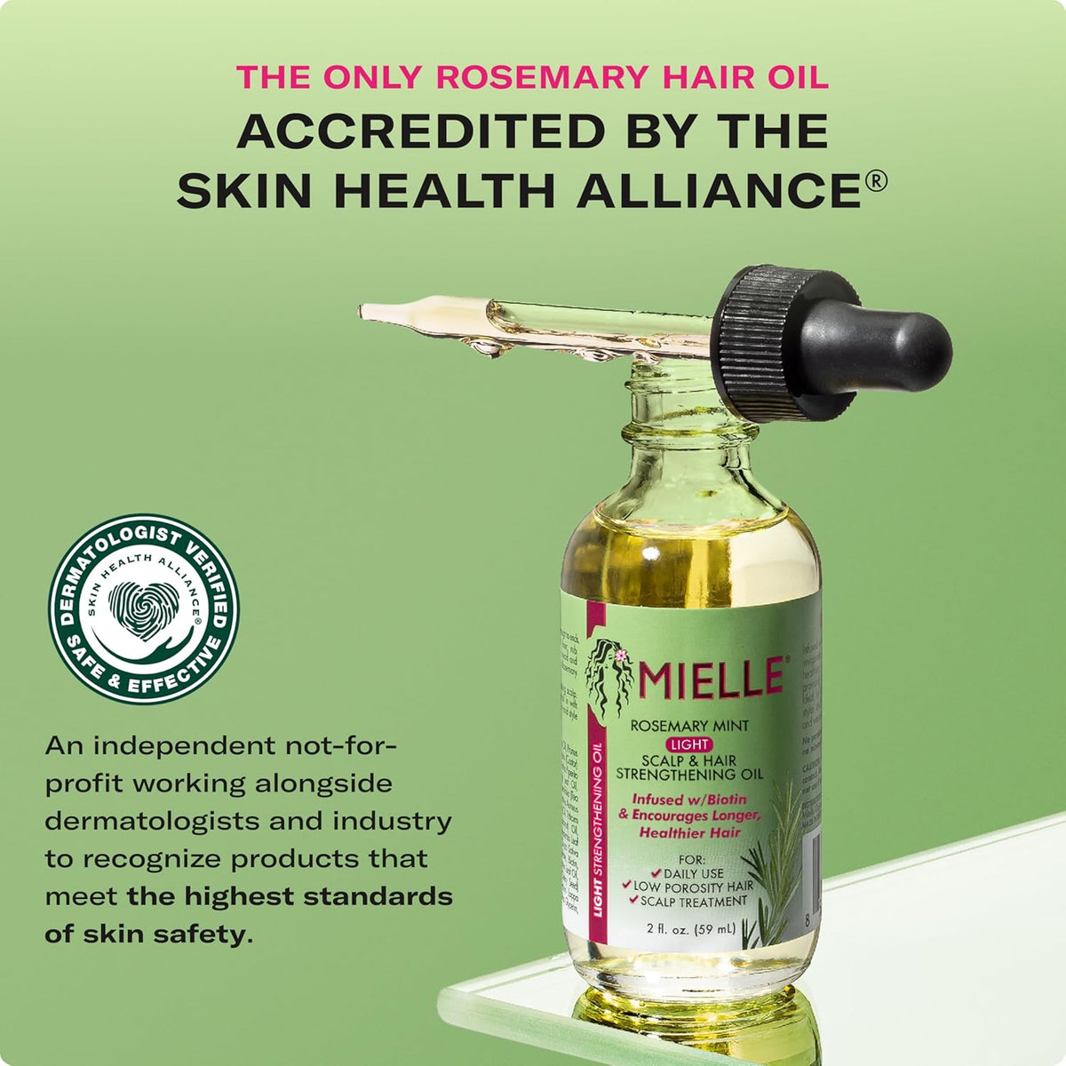 Mielle Rosemary & Mint Light Scalp & Hair Strengthening Oil – Strengthen, Nourish & Float-Weight