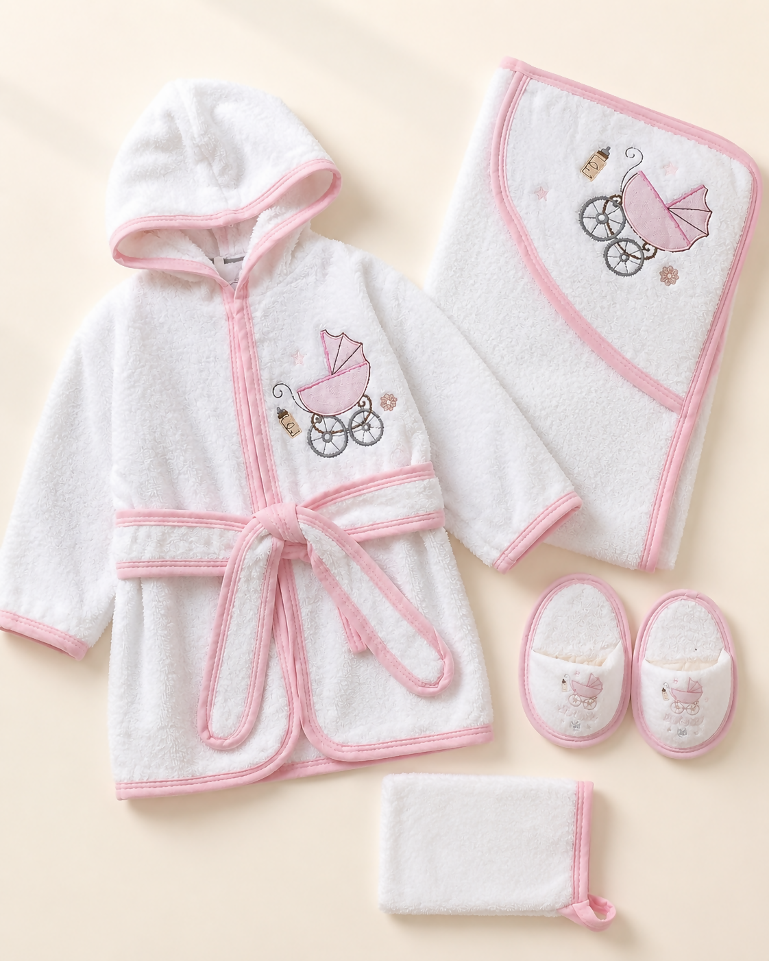 Turkish Cotton Baby Bathrobe Set