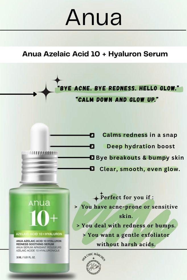 Anua Azelaic Acid 10+ Hyaluron Redness Soothing Serum