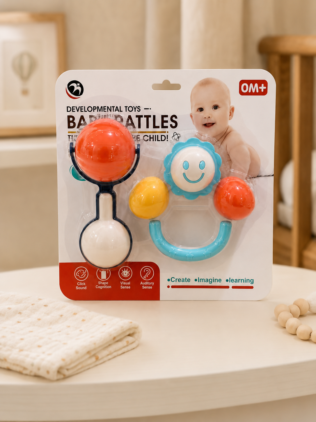2-Piece Colorful Baby Rattle Set