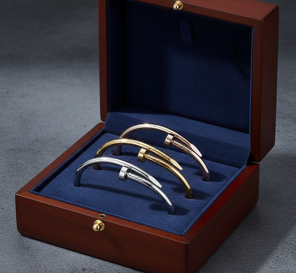 The Triple-Tone Nail Bangle Set