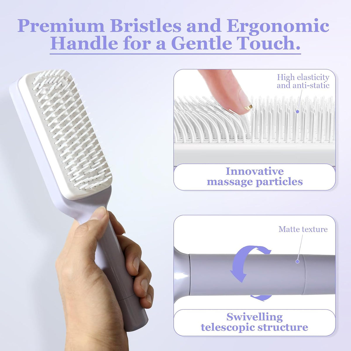 Self-Cleaning Detangling Hair Brush