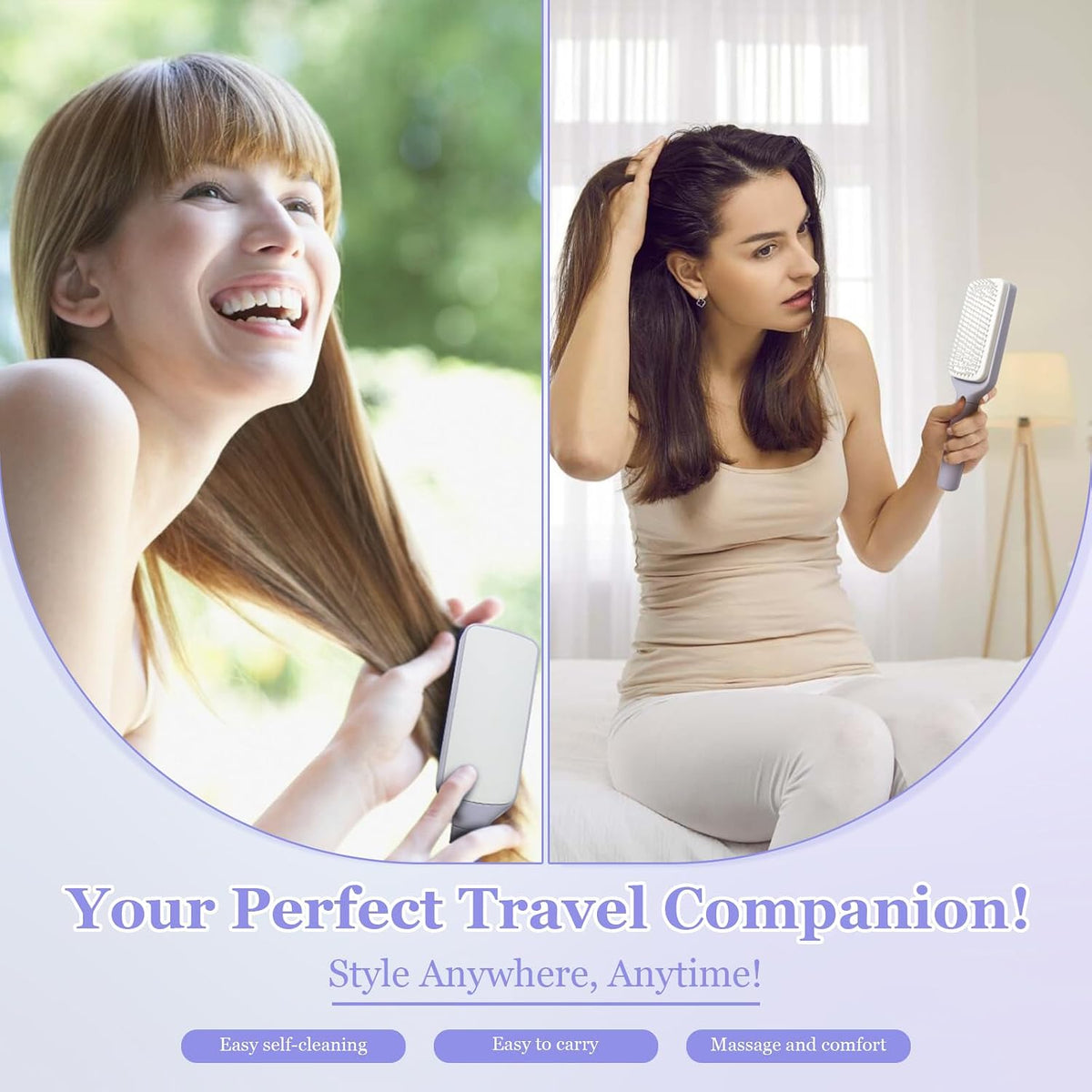 Self-Cleaning Detangling Hair Brush