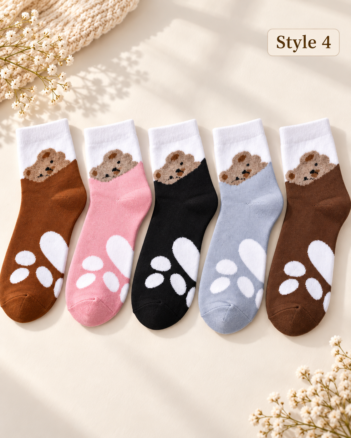 Women’s Cozy Winter Socks – Set of 5 Pairs