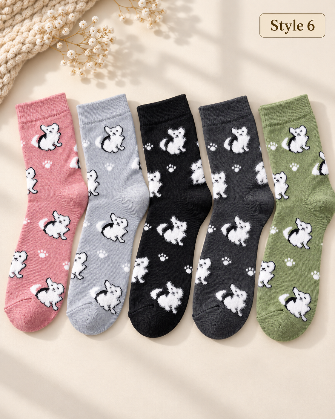 Women’s Cozy Winter Socks – Set of 5 Pairs