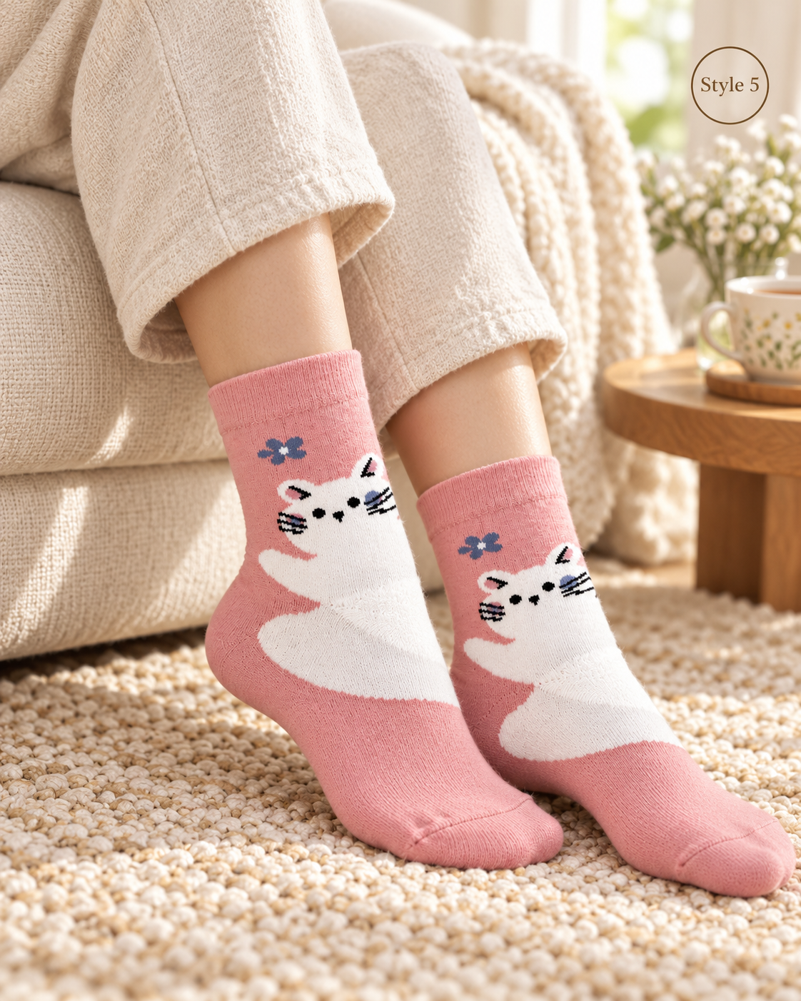 Women’s Cozy Winter Socks – Set of 5 Pairs