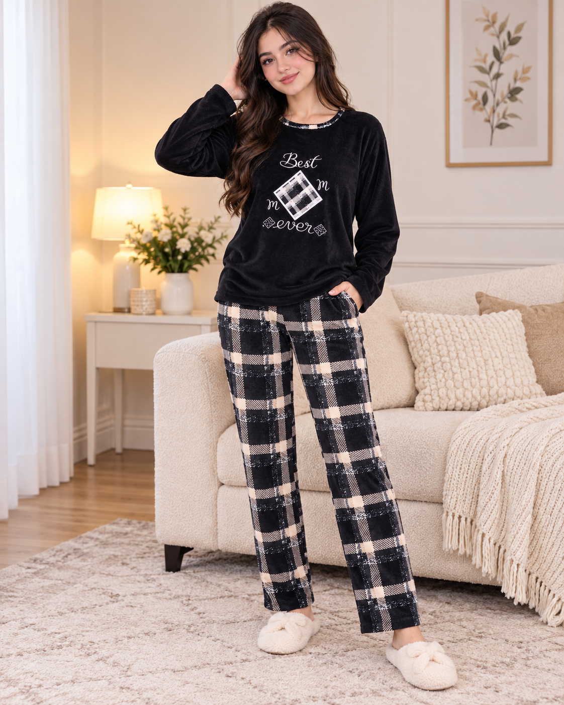 Plaid Two-Piece Pyjama Set
