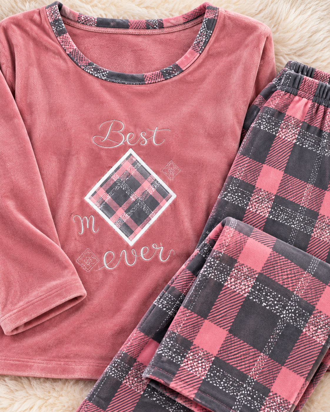 Plaid Two-Piece Pyjama Set