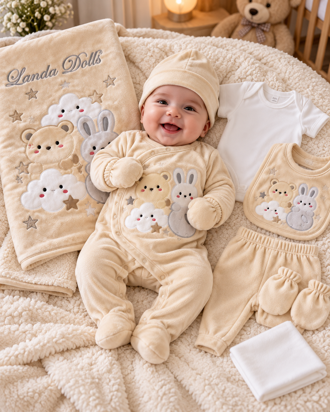 Baby 10-Piece Velvet Hospital Set