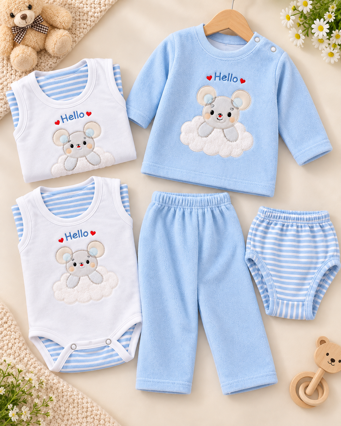 Baby 5-Piece Winter Pajama Set