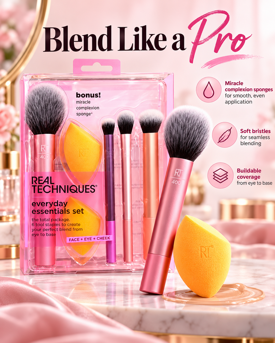 Real Techniques Everyday Essentials Makeup Brush Set