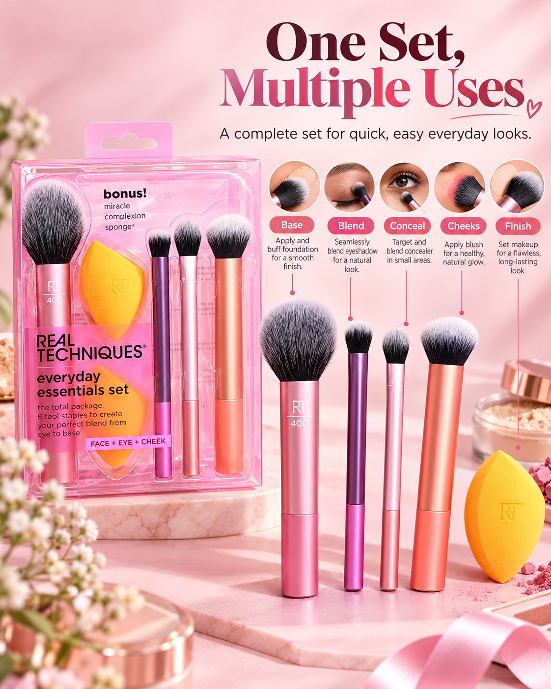Real Techniques Everyday Essentials Makeup Brush Set
