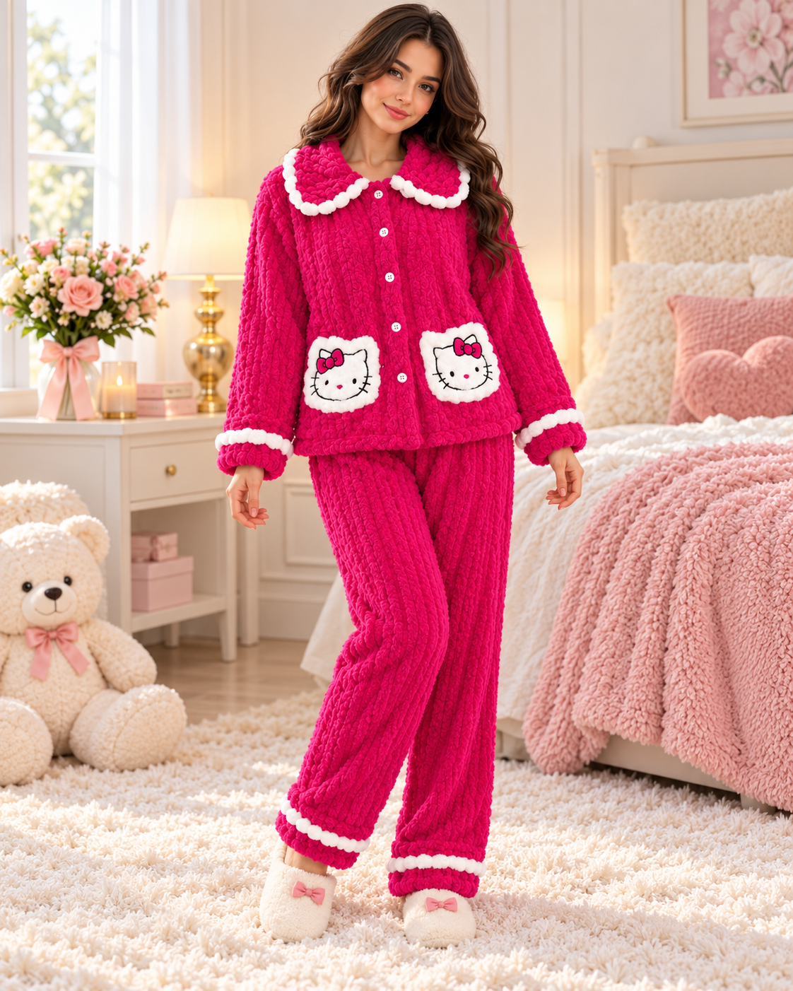 Hello Kitty Thick Fleece Pajama Set