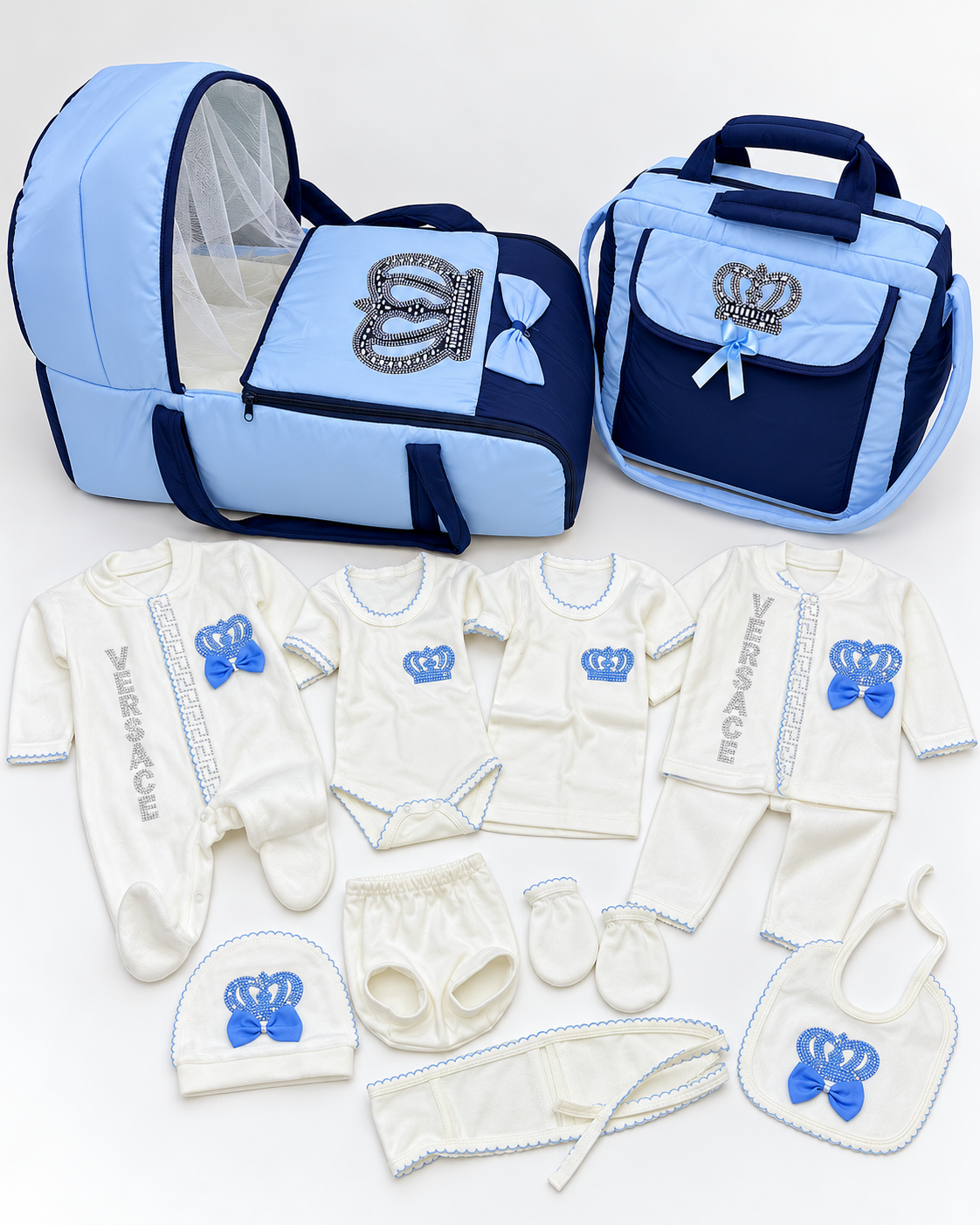 Newborn Baby Crown Hospital Set with Carry Cot & Bag