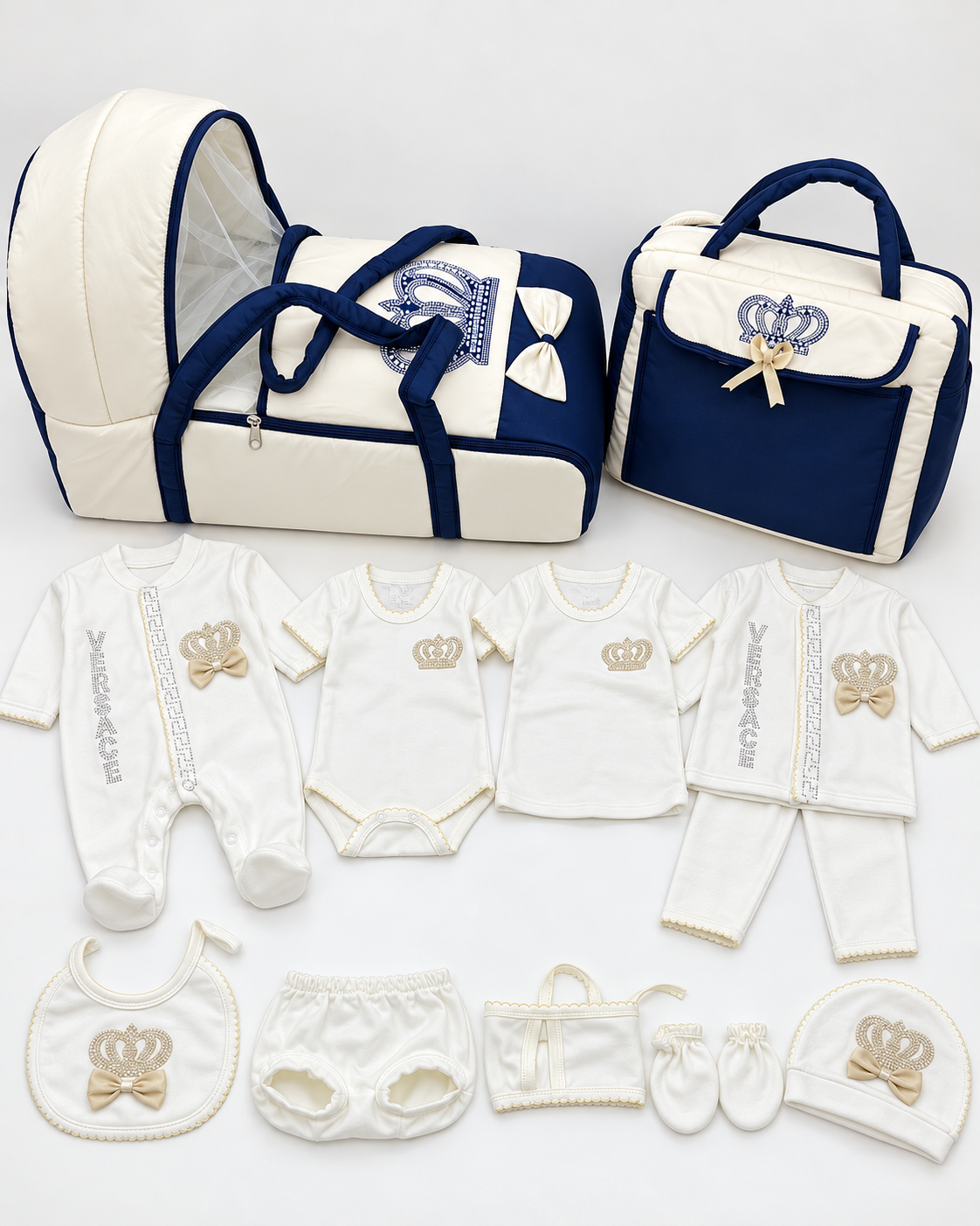 Newborn Baby Crown Hospital Set with Carry Cot & Bag