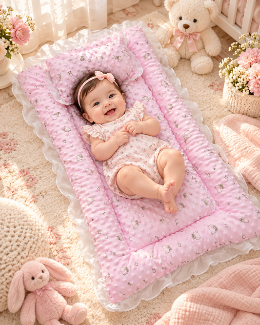 Baby Cushioned Lounger with Pillow