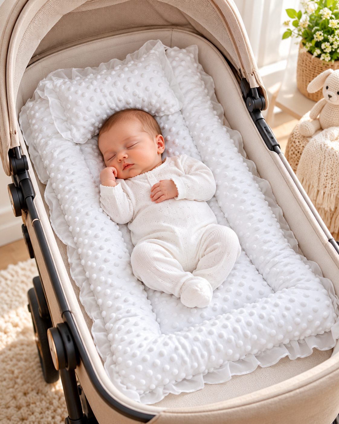 Baby Cushioned Lounger with Pillow