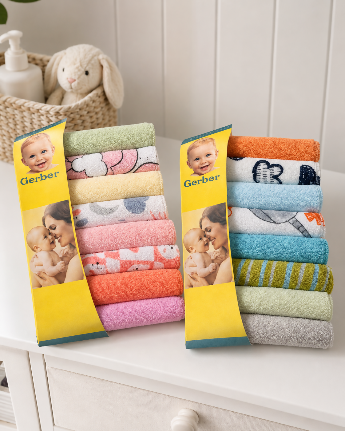 Double-Sided Baby Washcloths – 8 Pieces