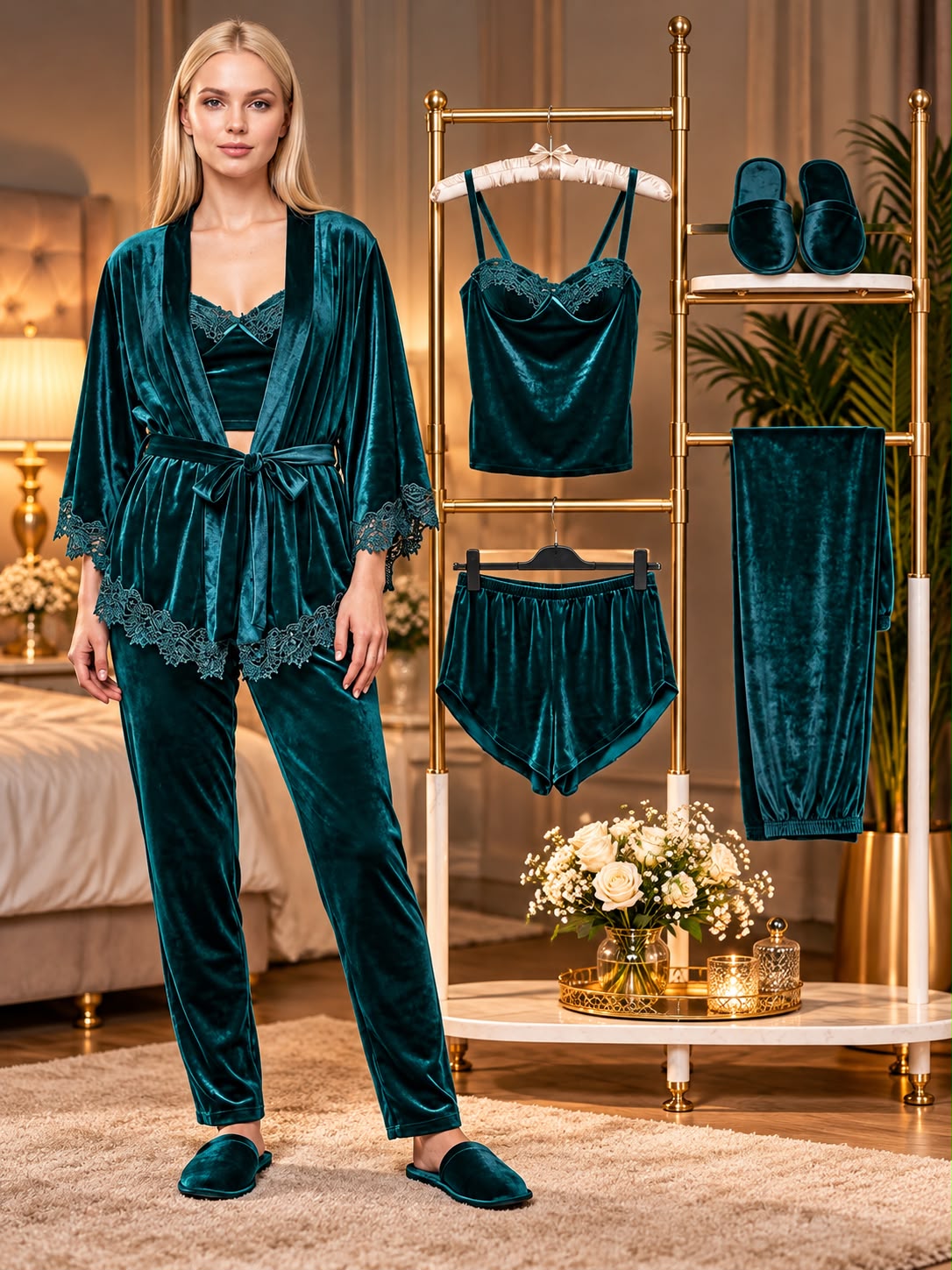 Crystal Velvet Loungewear Set - photo 1