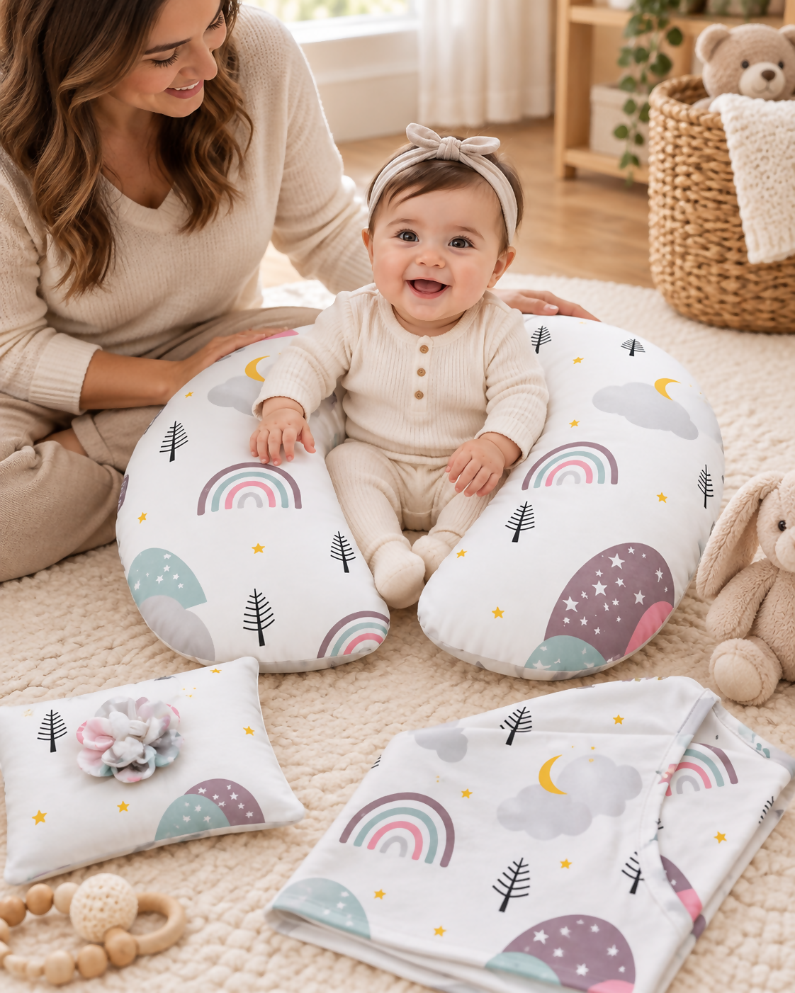 3-in-1 Cotton Nursing Pillow Set