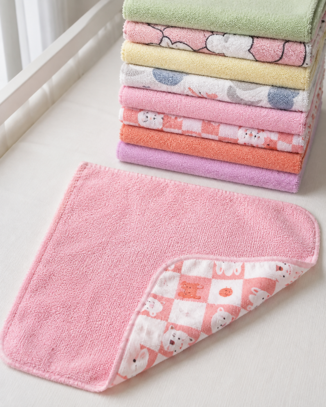 Double-Sided Baby Washcloths – 8 Pieces