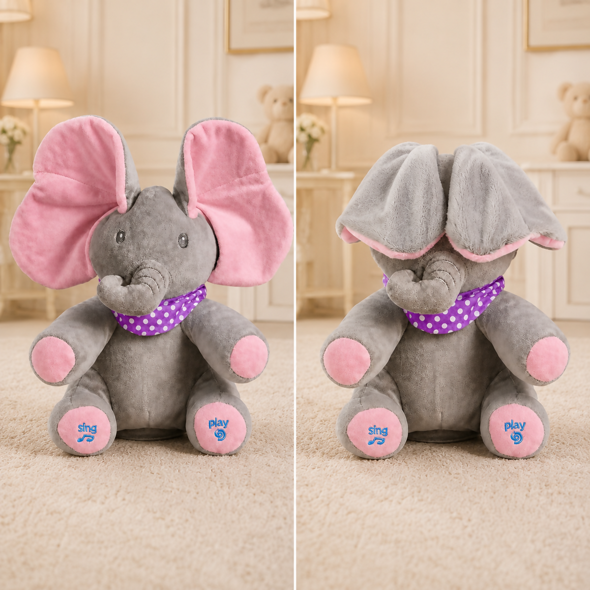 Interactive Peek-A-Boo Elephant Plush Toy 🐘