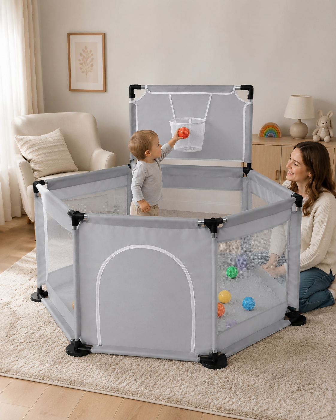 Hexagonal Indoor Baby Playpen