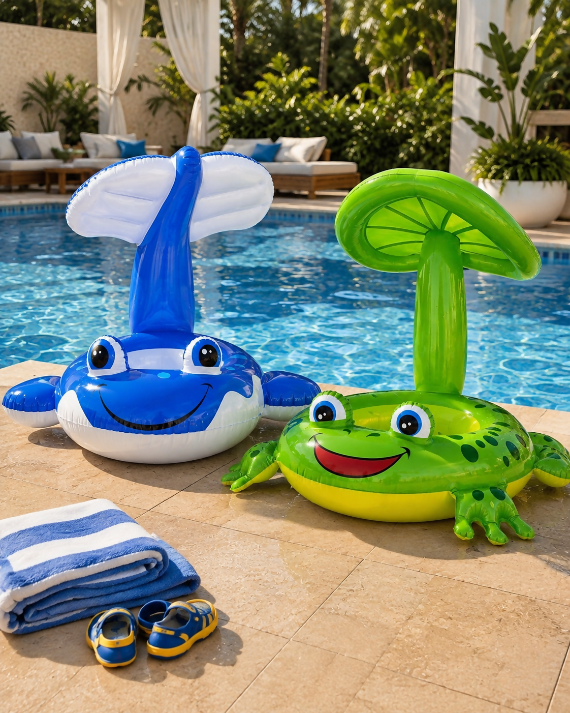 Inflatable Children’s Swim Float with Sunshade