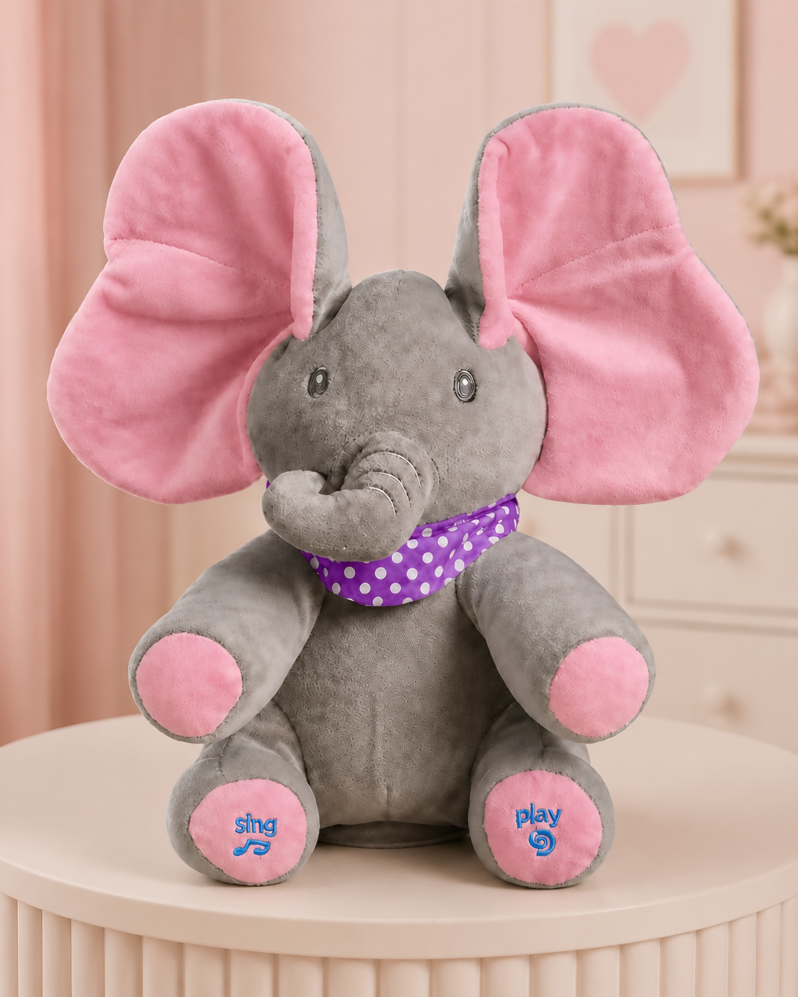 Interactive Peek-A-Boo Elephant Plush Toy 🐘