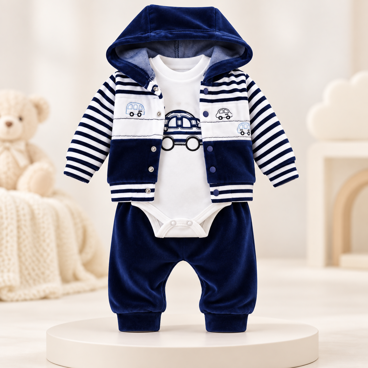 Turkish Baby Velour 3-Piece Set