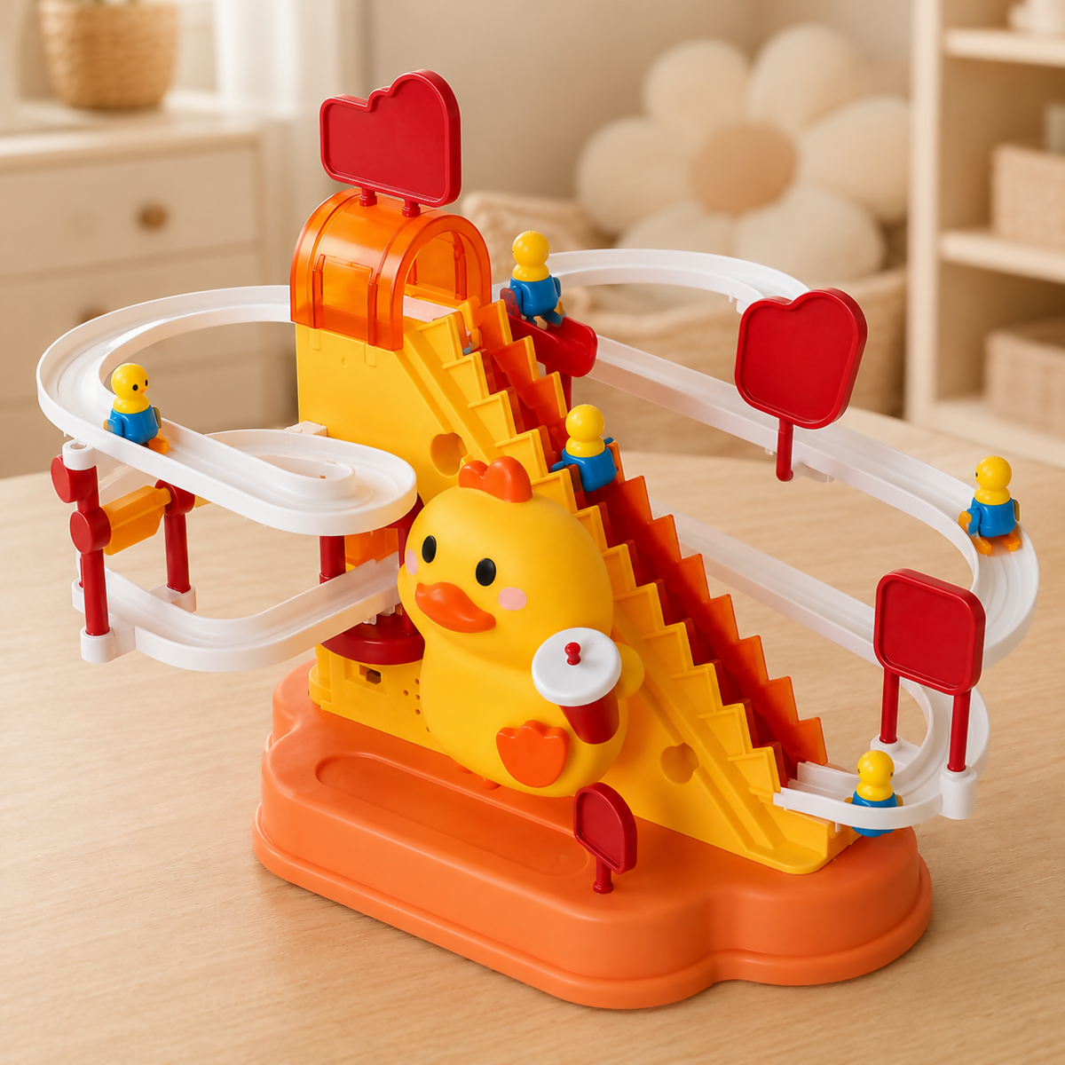 Battery-Operated Duck Stair & Slide Track Toy 🦆