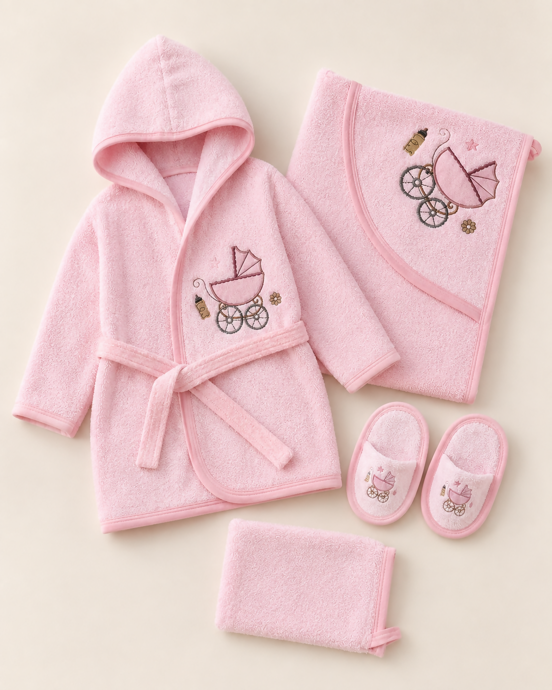Turkish Cotton Baby Bathrobe Set