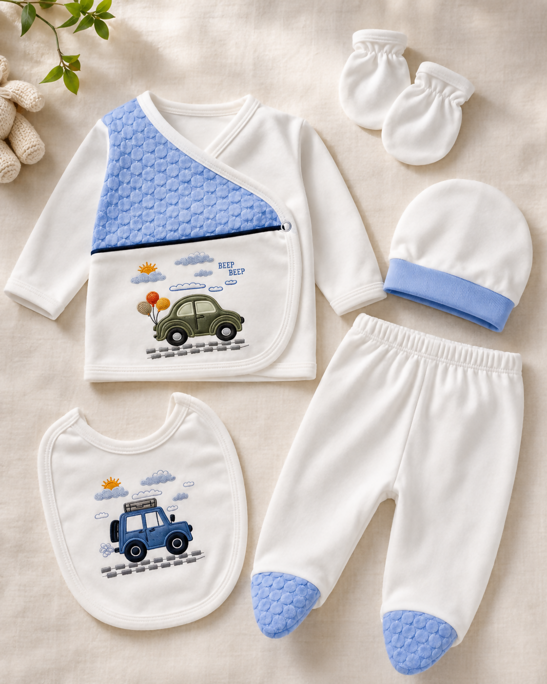 Turkish 5-Piece Newborn Pajama Set