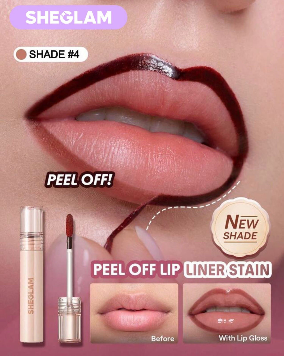 Sheglam Peel-Off Lip Liner Stain – Long-Lasting Lip Definition
