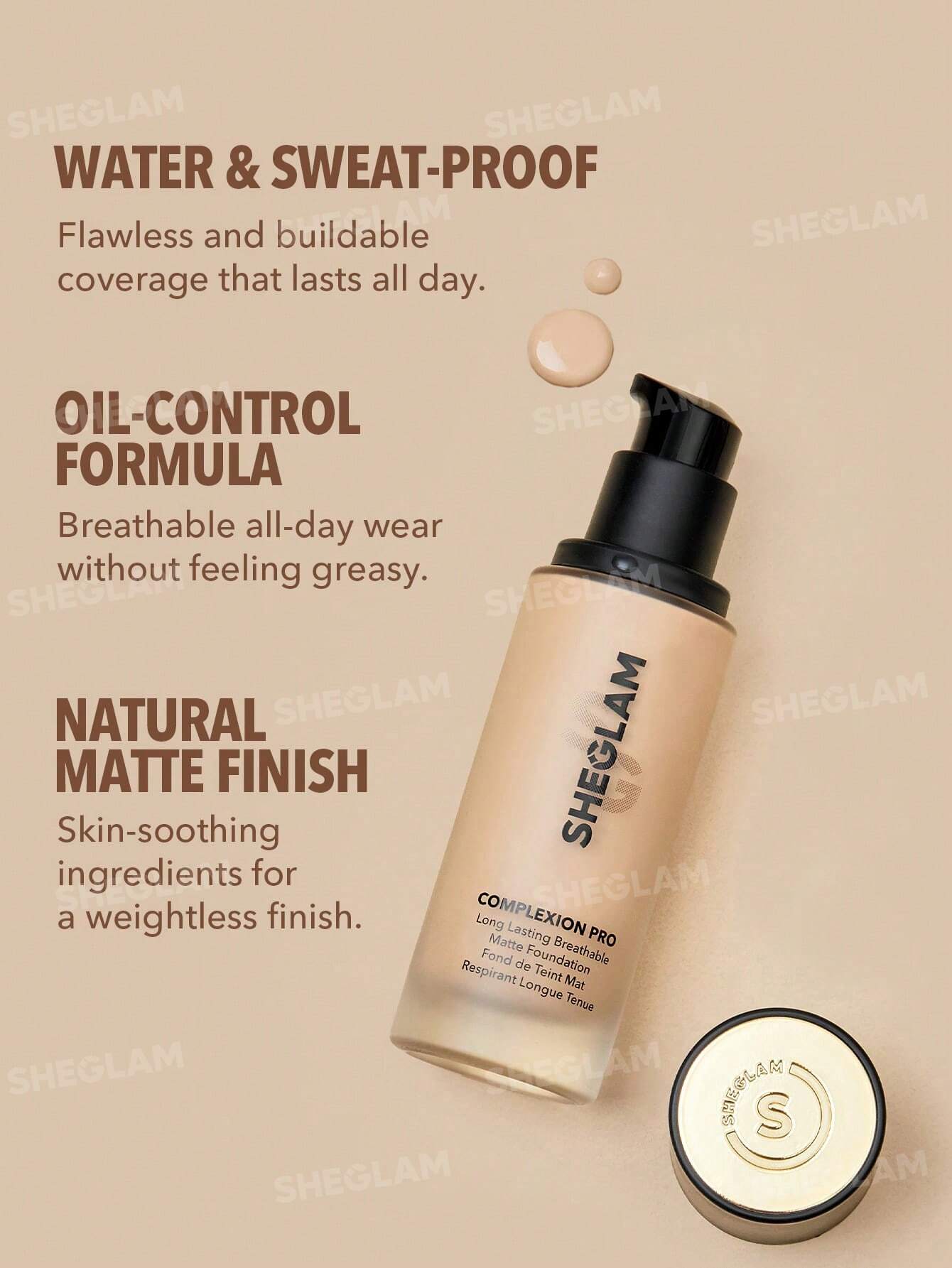 SHEGLAM Complexion Pro Long‑Lasting Breathable Matte Foundation