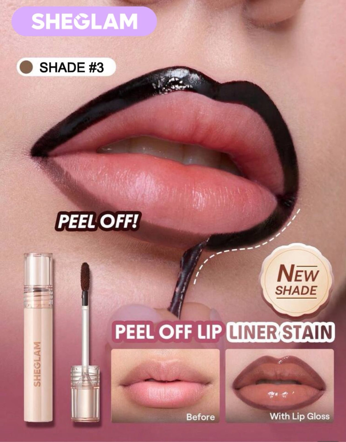 Sheglam Peel-Off Lip Liner Stain – Long-Lasting Lip Definition