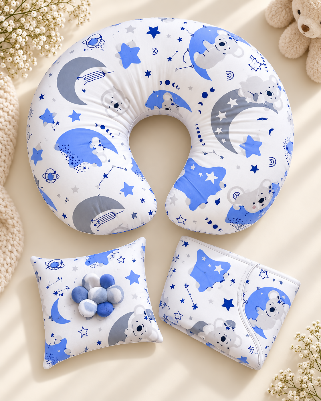 3-in-1 Cotton Nursing Pillow Set