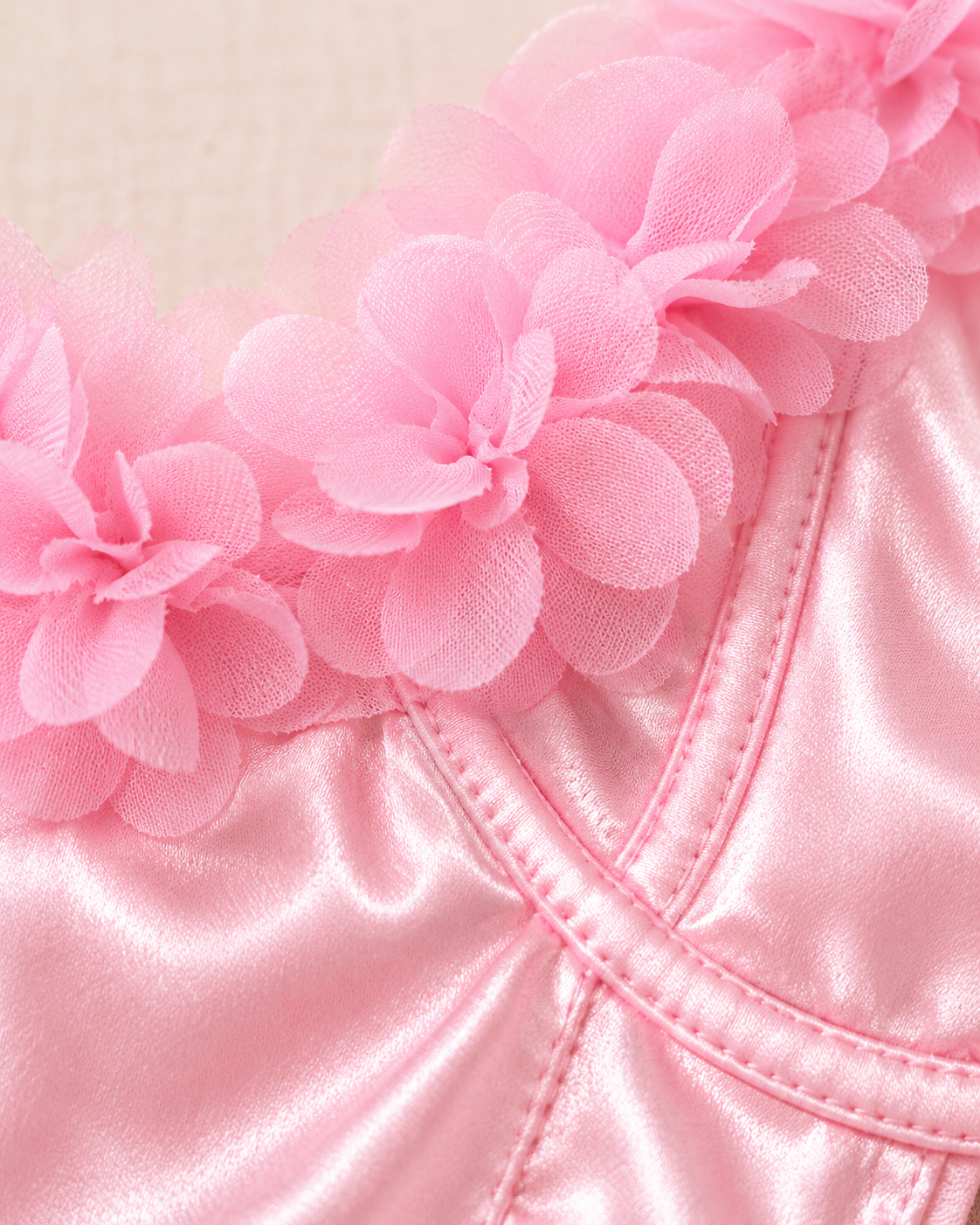 Pink Blossom Ruffle Lingerie Bodysuit