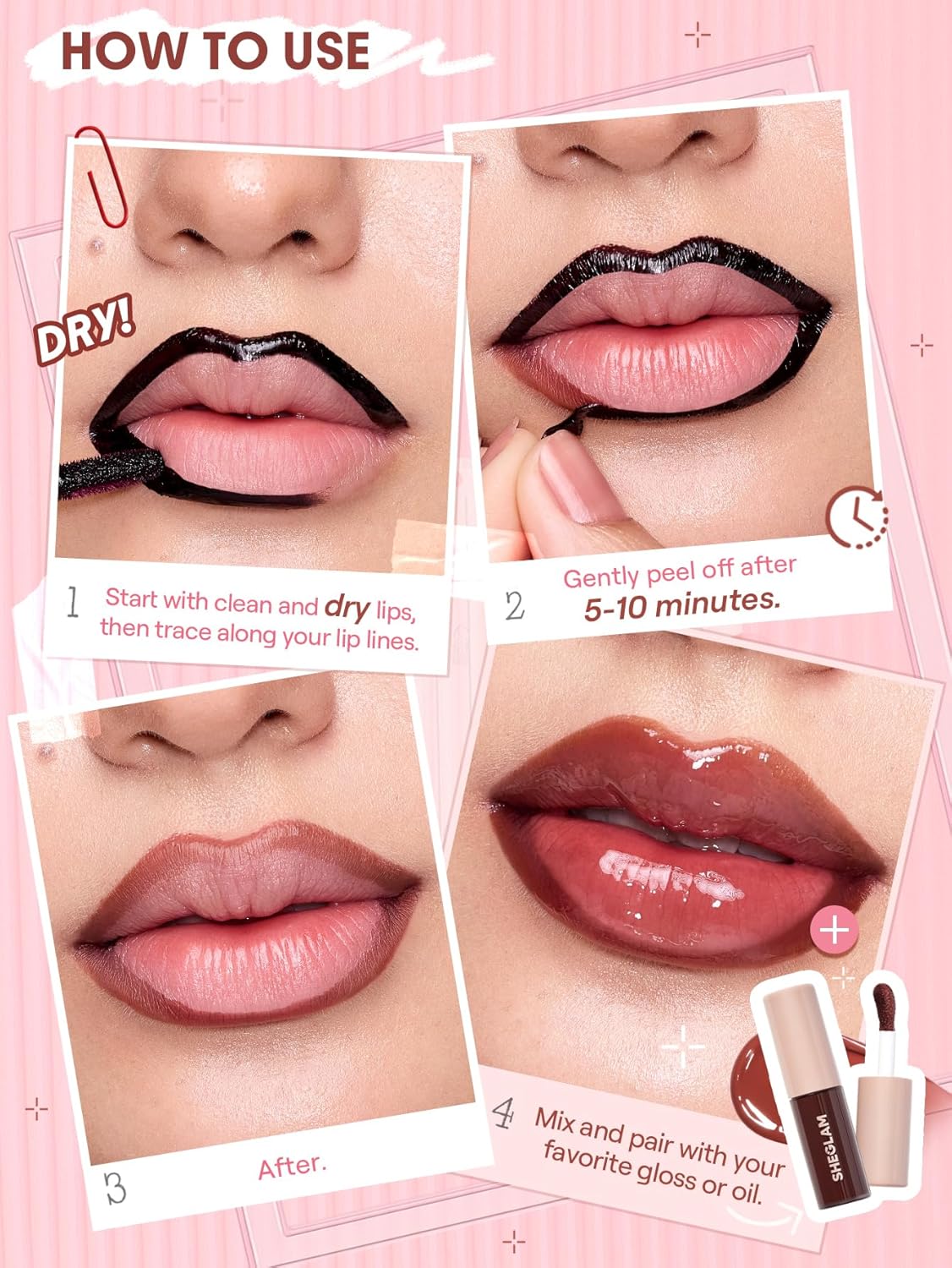 Sheglam Peel-Off Lip Liner Stain – Long-Lasting Lip Definition