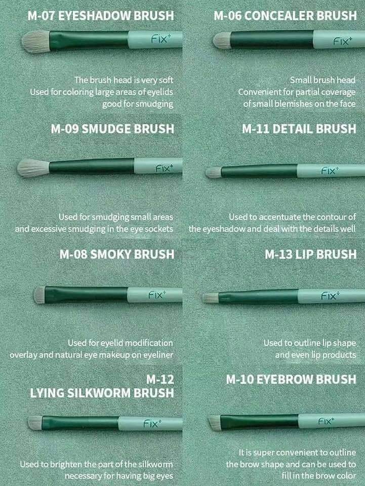 Fix+ 13pcs professional makeup brush set